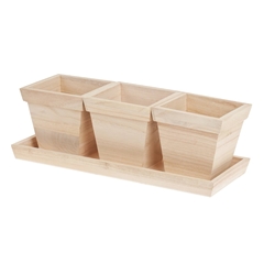 Set ghiveci de lemn