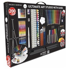 Set mare de artă Daler-Rowney cu șevalet de 200 de piese