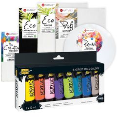 Set mare de mini pânze și set de vopsele acrilice Solo Goya