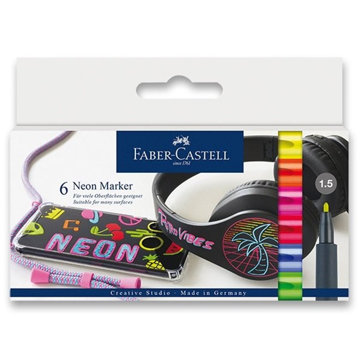 Set markere neon Faber Castell 6 buc.