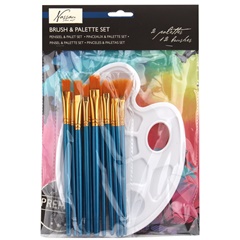 Set pensule și palete Nassau Fine Art – 14 buc