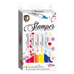 Stamper Markers 6pcs Set de culori și ștampile cu două capete pentru copii