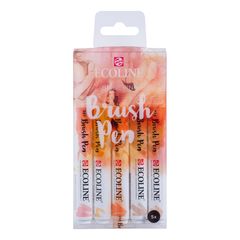 Stilouri pentru acuarelă Ecoline Brush Pen Beige Pink  | Set de 5 bucăți