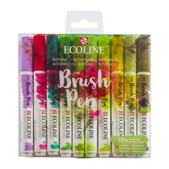 Stilouri pentru acuarelă Ecoline Brush Pen Botanic  | Set de 10 bucăți