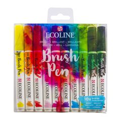 Stilouri pentru acuarelă Ecoline Brush Pen Bright  | Set de 10 bucăți