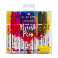 Stilouri pentru acuarelă Ecoline Brush Pen Hand Lettering | Set de 10 bucăți