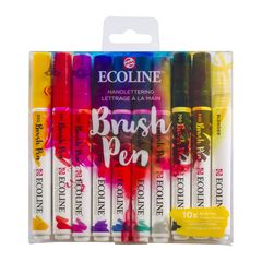 Stilouri pentru acuarelă Ecoline Brush Pen Hand Lettering  | Set de 10 bucăți