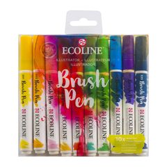 Stilouri pentru acuarelă Ecoline Brush Pen Illustrator  | Set de 10 bucăți