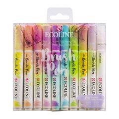 Stilouri pentru acuarelă Ecoline Brush Pen Pastel  | Set de 10 bucăți