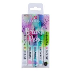 Stilouri pentru acuarelă Ecoline Brush Pen Pastel  | Set de 5 bucăți