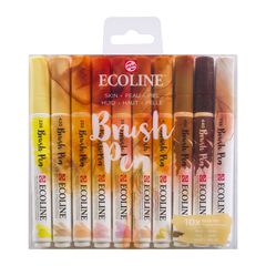 Stilouri pentru acuarelă Ecoline Brush Pen Skin  | Set de 10 bucăți