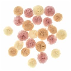 Tulle Pom Poms pentru Crafting | 24 buc, nuanțe nude