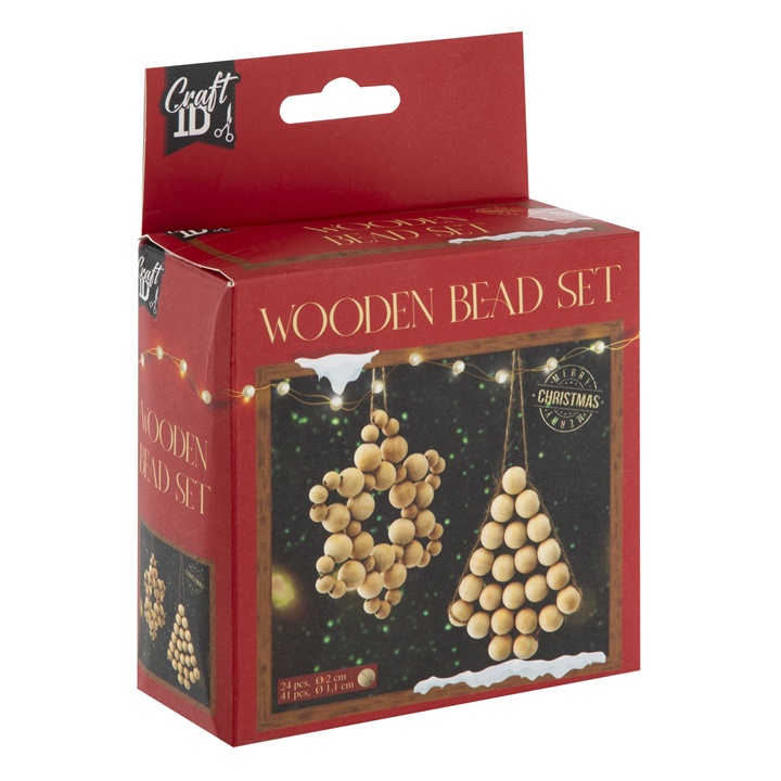 XMAS Set de margele din lemn