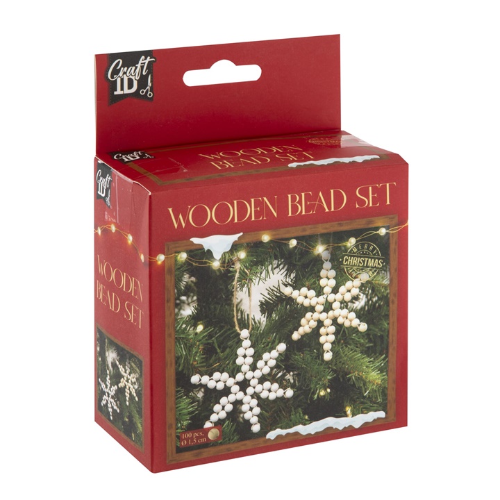 XMAS STARS Set de margele din lemn